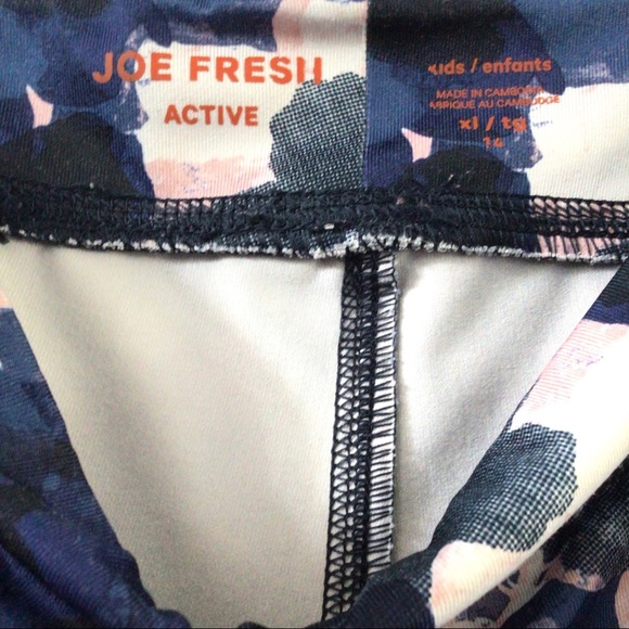 Joe Fresh Active Kids Girls Legging Blue floral 14 - Picture 3 of 3